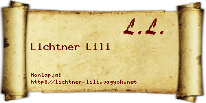 Lichtner Lili névjegykártya